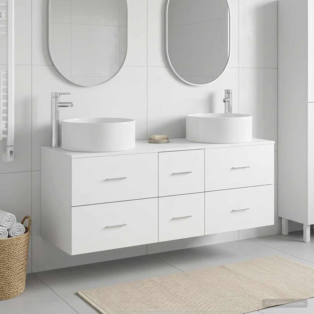 vidaXL Bathroom Furniture Set 3 pcs White 49.5 x 44.5 x 65.5 cm