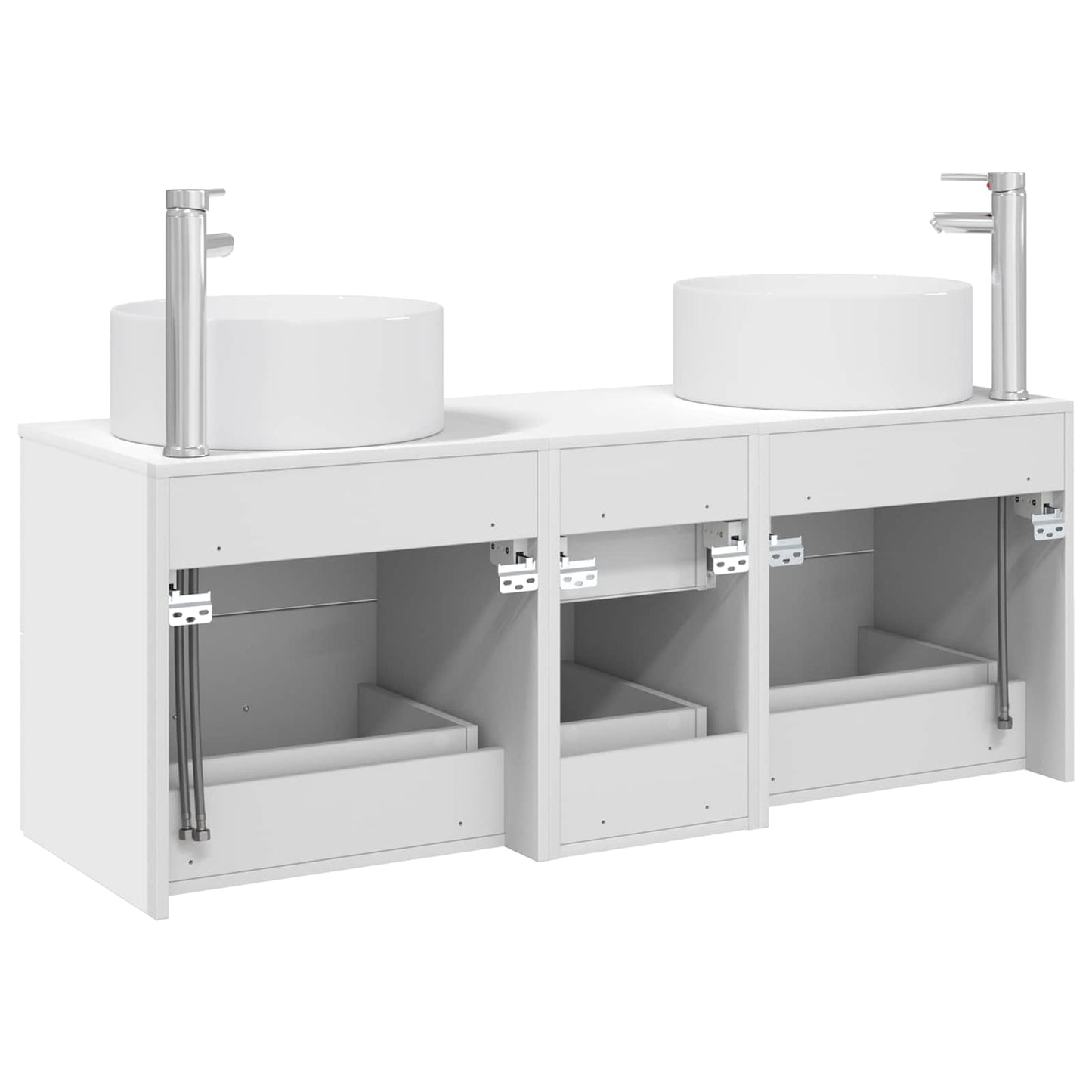 vidaXL Bathroom Furniture Set 3 pcs White 49.5 x 44.5 x 65.5 cm