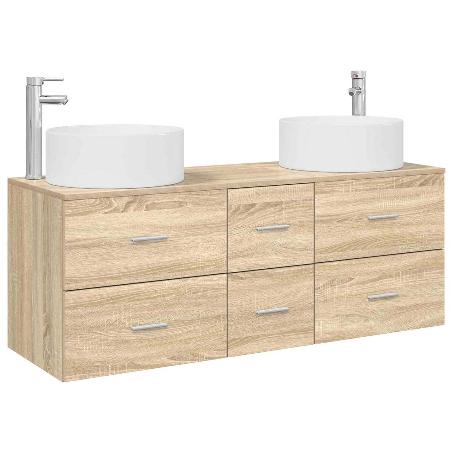vidaXL Bathroom Furniture Set 3 pcs Sonoma Oak 49.5 x 44.5 x 65.5 cm