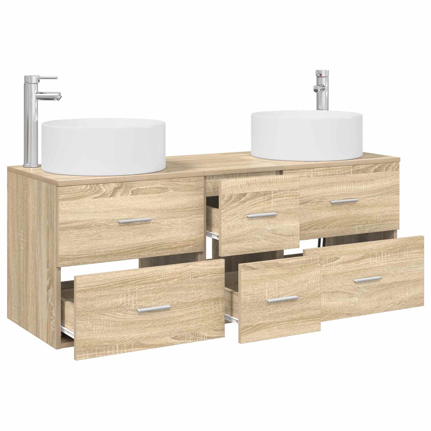 vidaXL Bathroom Furniture Set 3 pcs Sonoma Oak 49.5 x 44.5 x 65.5 cm