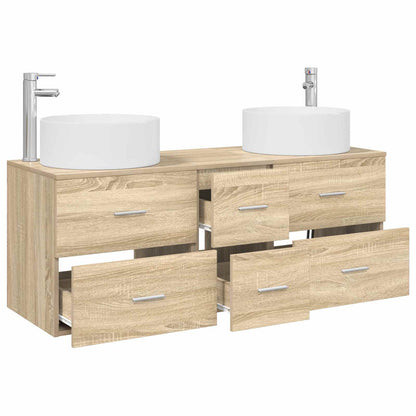 vidaXL Bathroom Furniture Set 3 pcs Sonoma Oak 49.5 x 44.5 x 65.5 cm