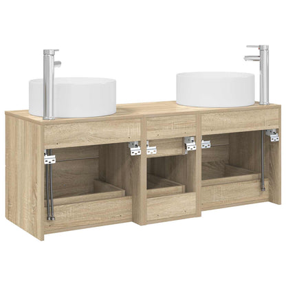 vidaXL Bathroom Furniture Set 3 pcs Sonoma Oak 49.5 x 44.5 x 65.5 cm
