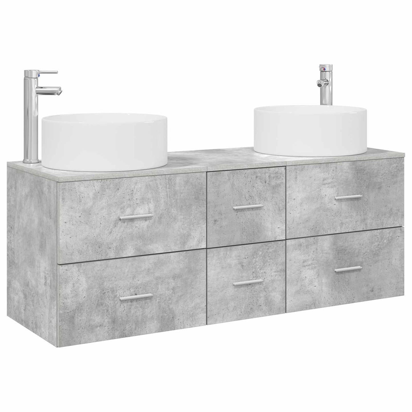 vidaXL Bathroom Furniture Set 3 pcs Concrete Grey