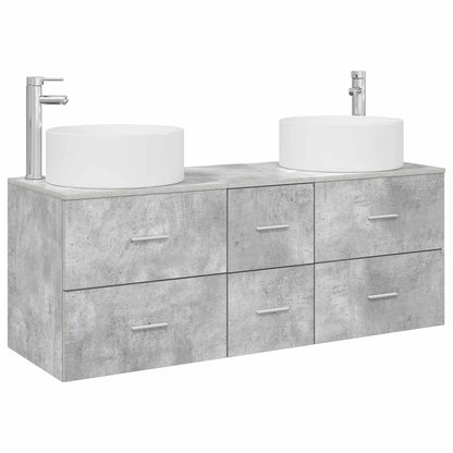 vidaXL Bathroom Furniture Set 3 pcs Concrete Grey