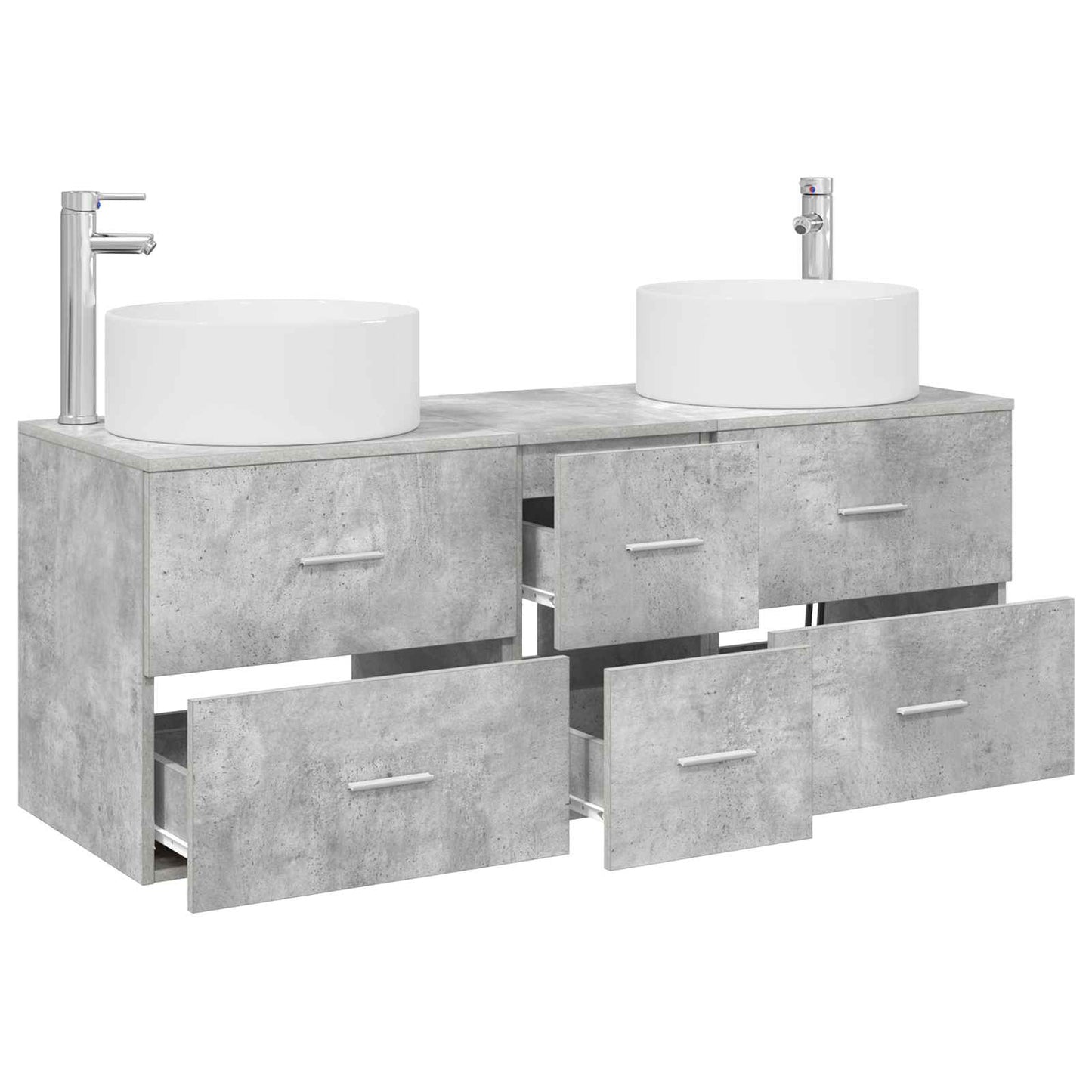 vidaXL Bathroom Furniture Set 3 pcs Concrete Grey