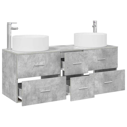 vidaXL Bathroom Furniture Set 3 pcs Concrete Grey