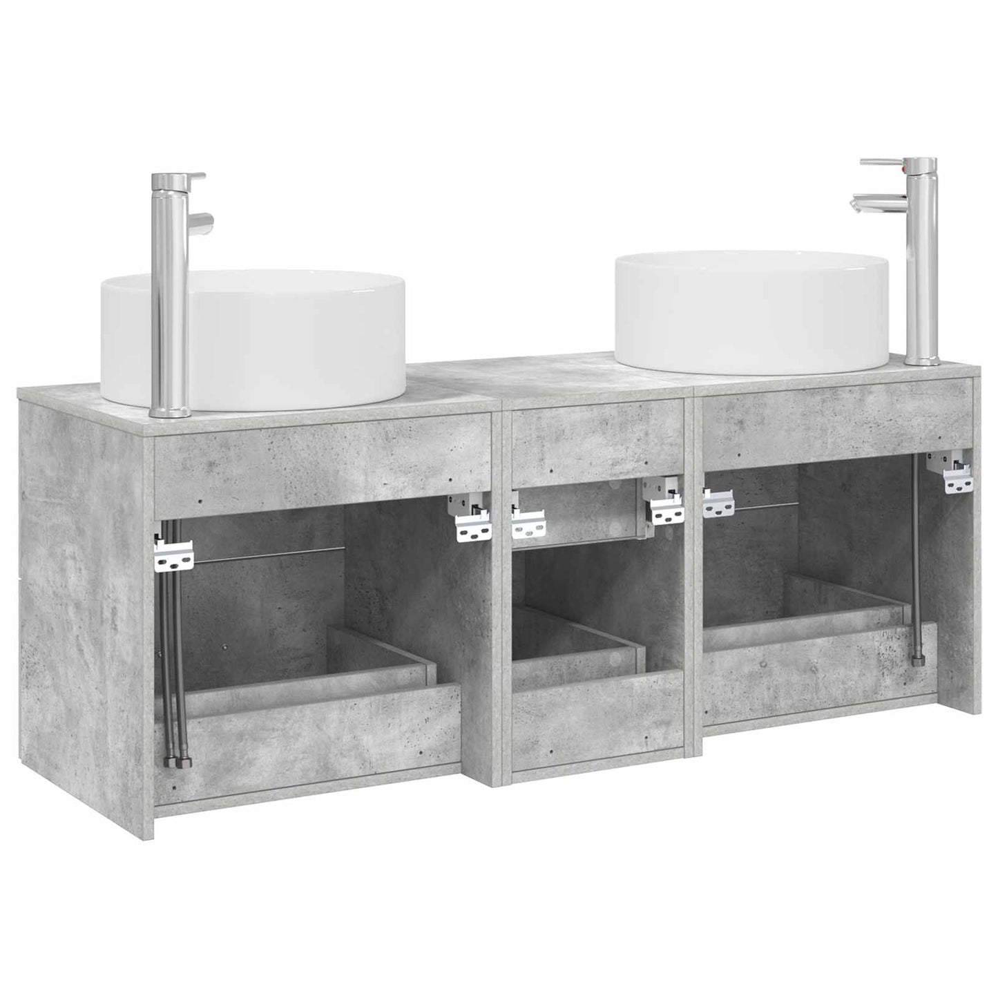 vidaXL Bathroom Furniture Set 3 pcs Concrete Grey