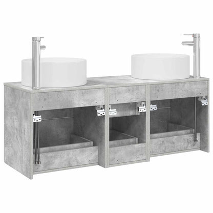 vidaXL Bathroom Furniture Set 3 pcs Concrete Grey