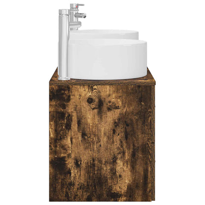vidaXL Bathroom Furniture Set 3 pcs Smoked Oak 49.5 x 44.5 x 65.5 cm