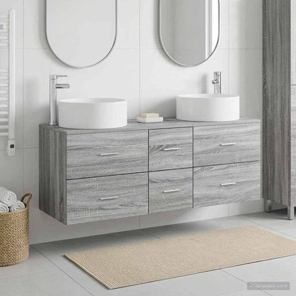 vidaXL Bathroom Furniture Set 3 pcs Grey Sonoma 49.5 x 44.5 x 65.5 cm