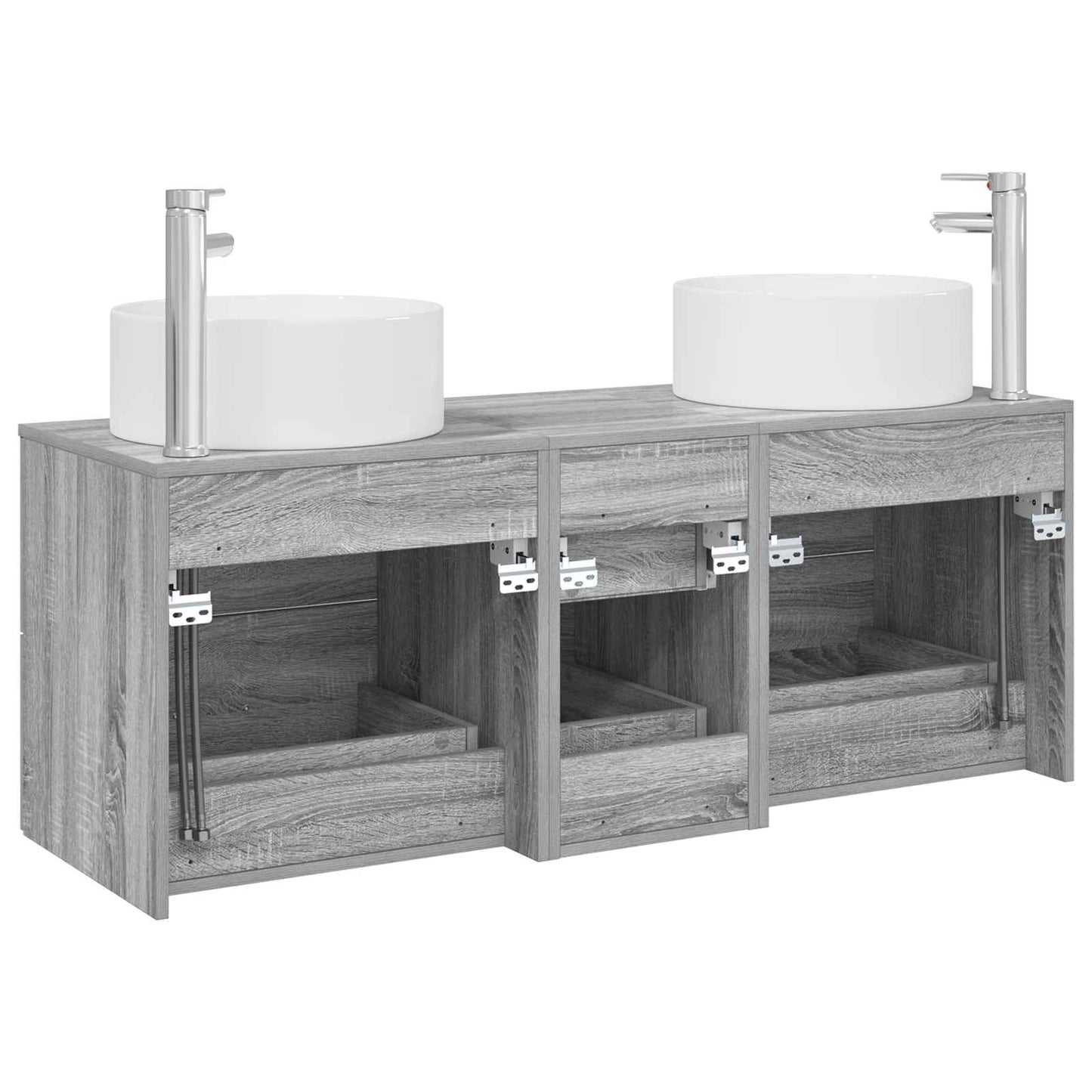 vidaXL Bathroom Furniture Set 3 pcs Grey Sonoma 49.5 x 44.5 x 65.5 cm