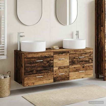 vidaXL Bathroom Furniture Set 3 pcs Old Wood 49.5 x 44.5 x 65.5 cm