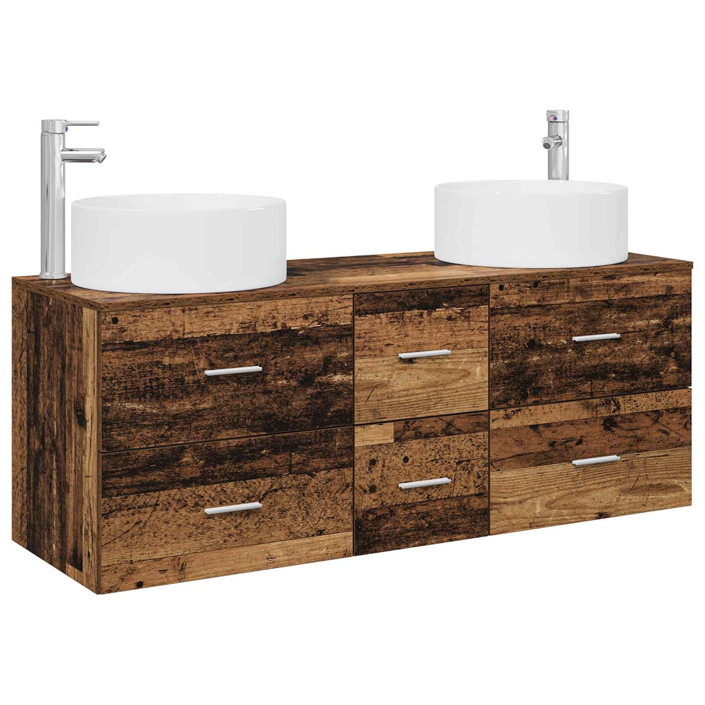 vidaXL Bathroom Furniture Set 3 pcs Old Wood 49.5 x 44.5 x 65.5 cm