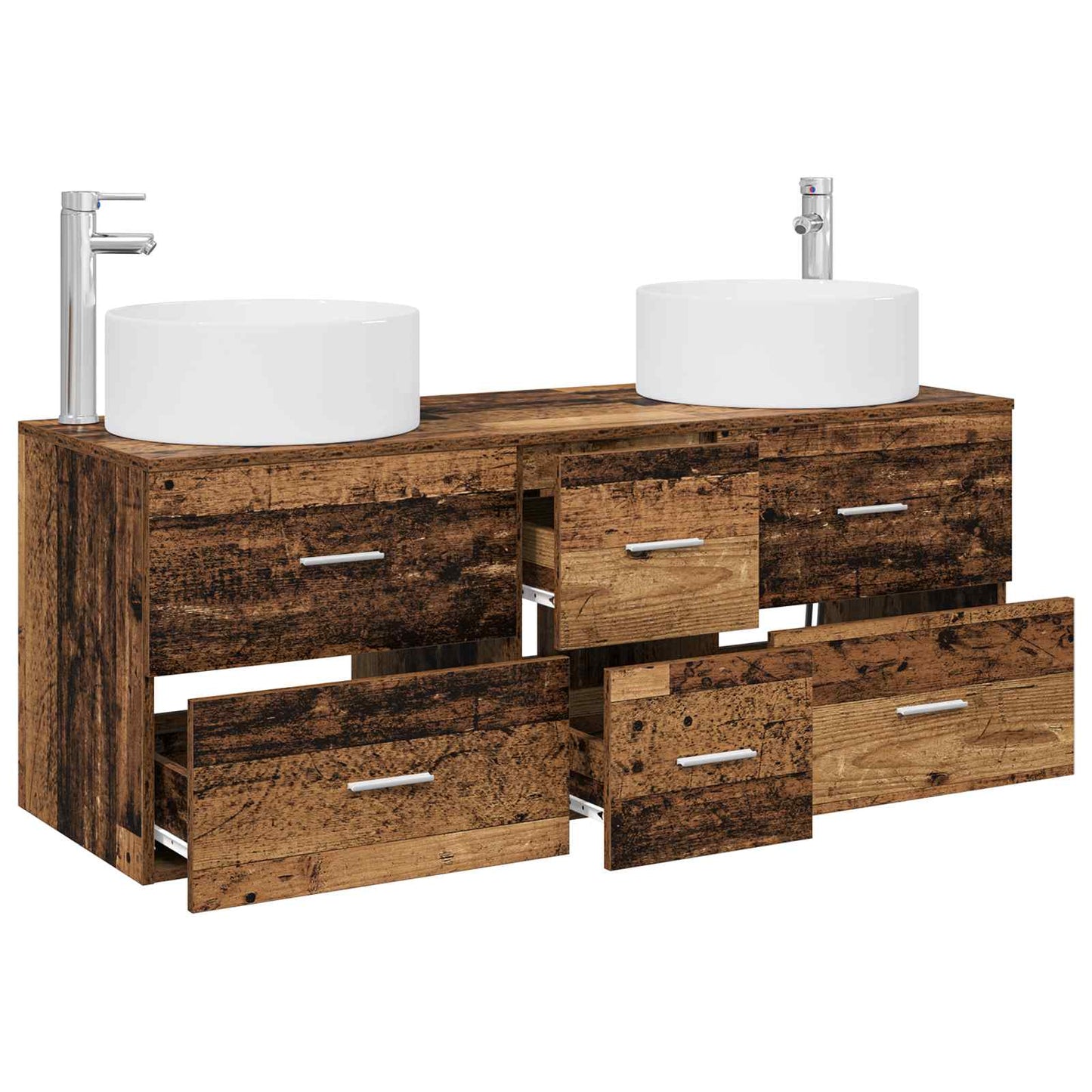 vidaXL Bathroom Furniture Set 3 pcs Old Wood 49.5 x 44.5 x 65.5 cm