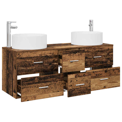 vidaXL Bathroom Furniture Set 3 pcs Old Wood 49.5 x 44.5 x 65.5 cm