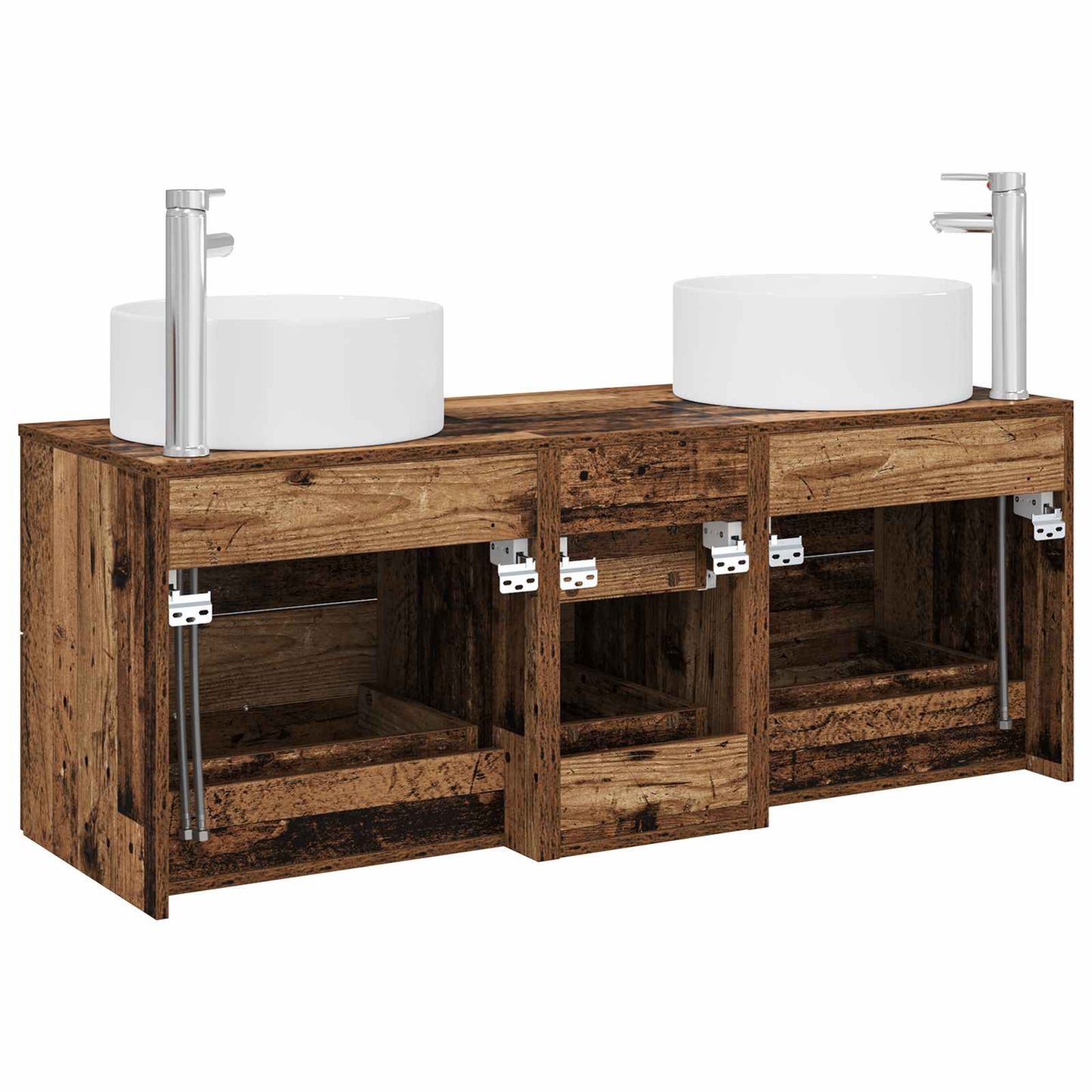 vidaXL Bathroom Furniture Set 3 pcs Old Wood 49.5 x 44.5 x 65.5 cm