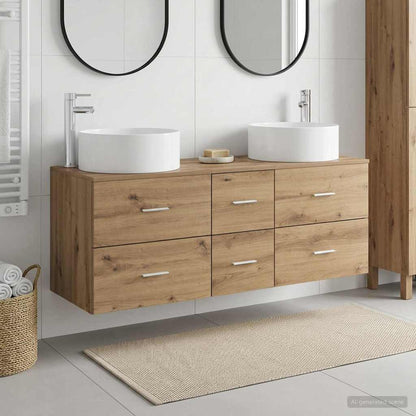 vidaXL Bathroom Furniture Set 3 pcs Artisan Oak 49.5 x 44.5 x 65.5 cm