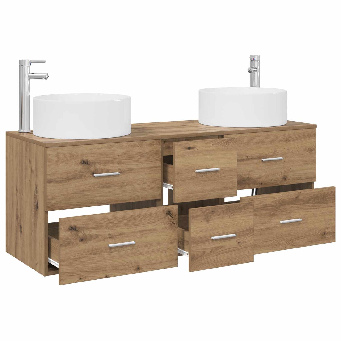 vidaXL Bathroom Furniture Set 3 pcs Artisan Oak 49.5 x 44.5 x 65.5 cm