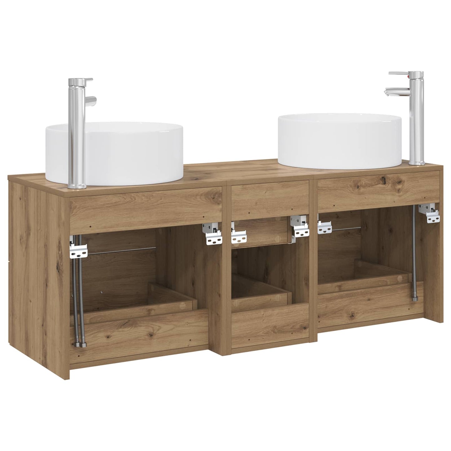 vidaXL Bathroom Furniture Set 3 pcs Artisan Oak 49.5 x 44.5 x 65.5 cm