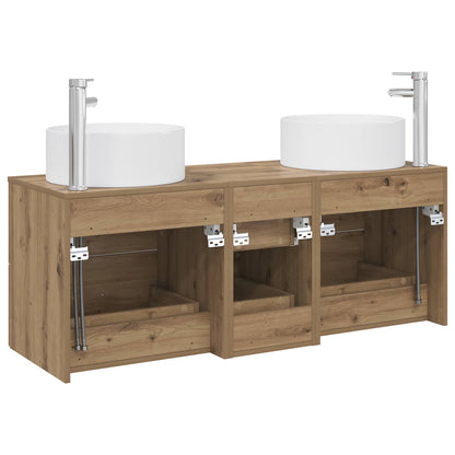 vidaXL Bathroom Furniture Set 3 pcs Artisan Oak 49.5 x 44.5 x 65.5 cm