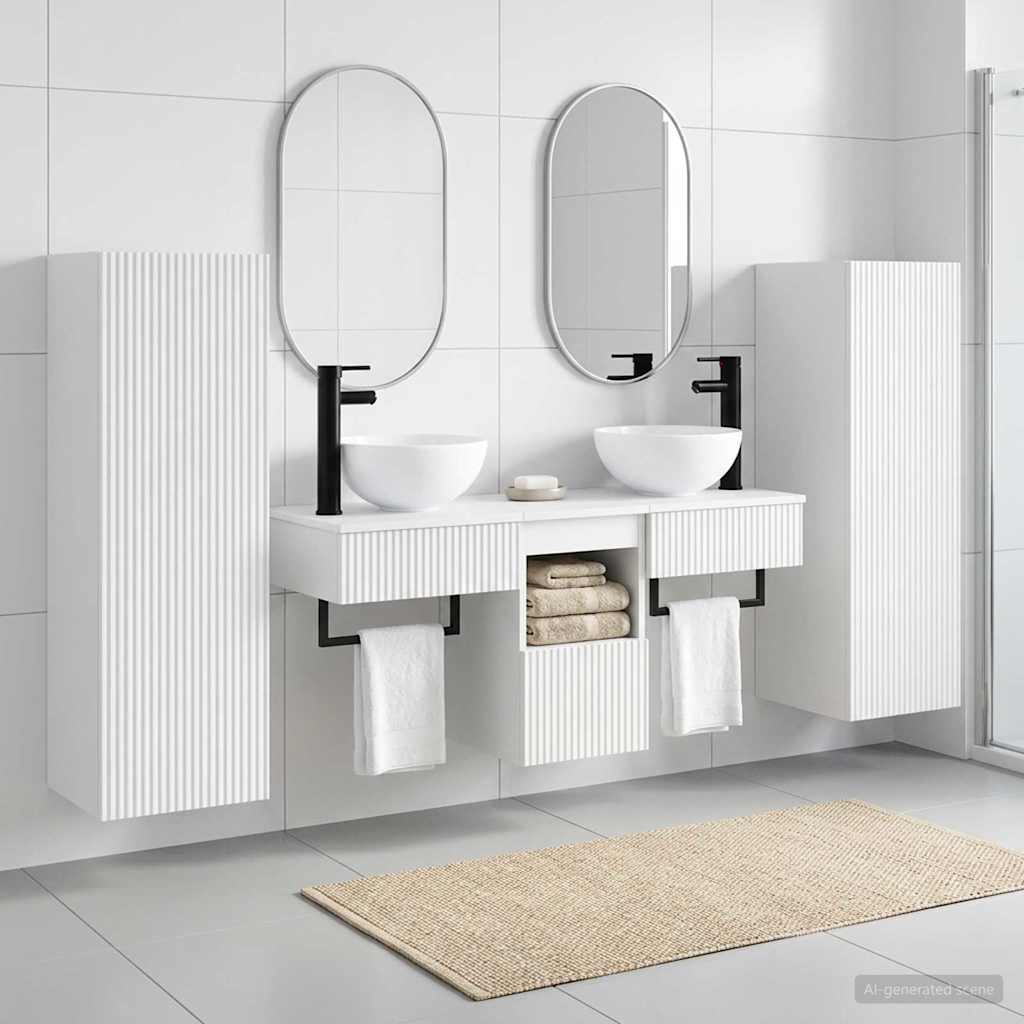 vidaXL Bathroom Furniture Set 5 pcs White 33 x 34.5 x 100 cm