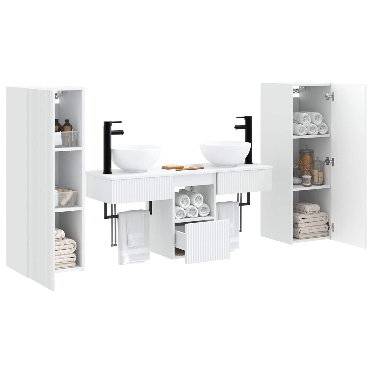 vidaXL Bathroom Furniture Set 5 pcs White 33 x 34.5 x 100 cm