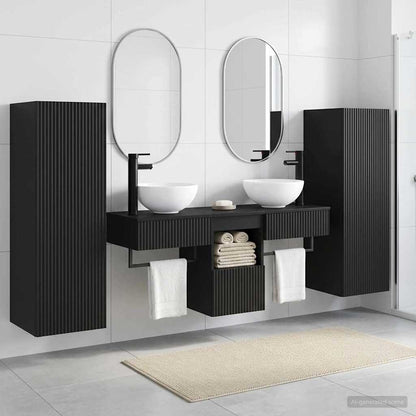 vidaXL Bathroom Furniture Set 5 pcs Black 33 x 34.5 x 100 cm