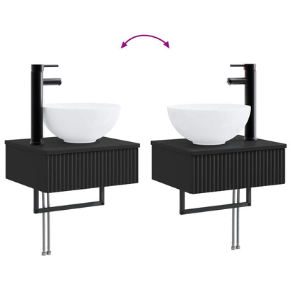 vidaXL Bathroom Furniture Set 5 pcs Black 33 x 34.5 x 100 cm