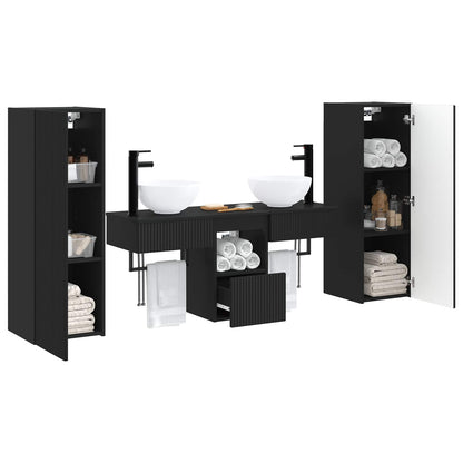 vidaXL Bathroom Furniture Set 5 pcs Black 33 x 34.5 x 100 cm
