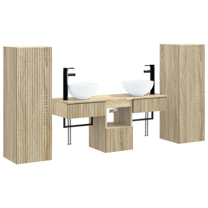 vidaXL Bathroom Furniture Set 5 pcs Sonoma Oak 33 x 34.5 x 100 cm