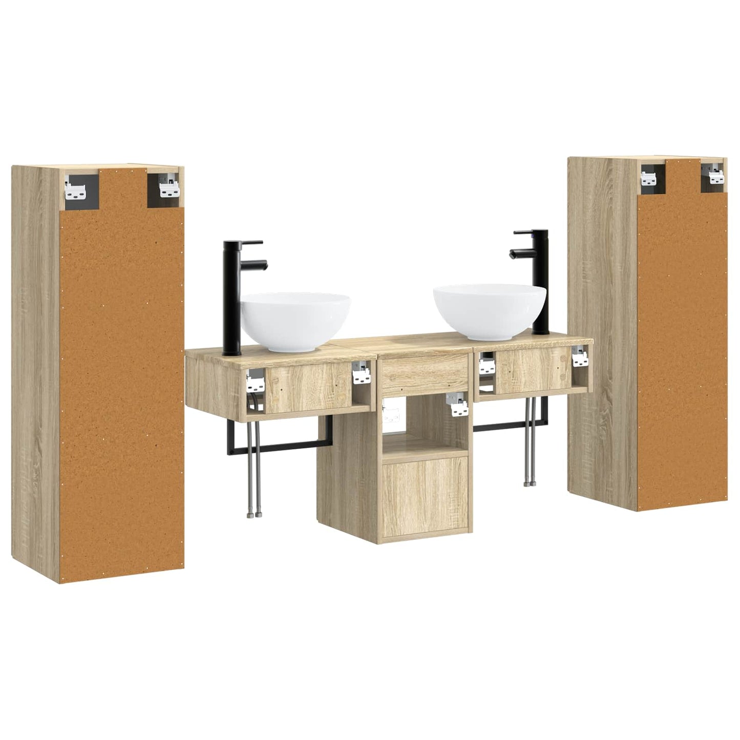 vidaXL Bathroom Furniture Set 5 pcs Sonoma Oak 33 x 34.5 x 100 cm