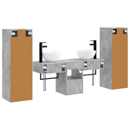 vidaXL Bathroom Furniture Set 5 pcs Concrete Grey 33 x 34.5 x 100 cm