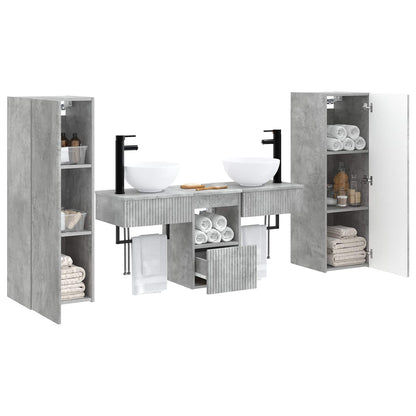 vidaXL Bathroom Furniture Set 5 pcs Concrete Grey 33 x 34.5 x 100 cm