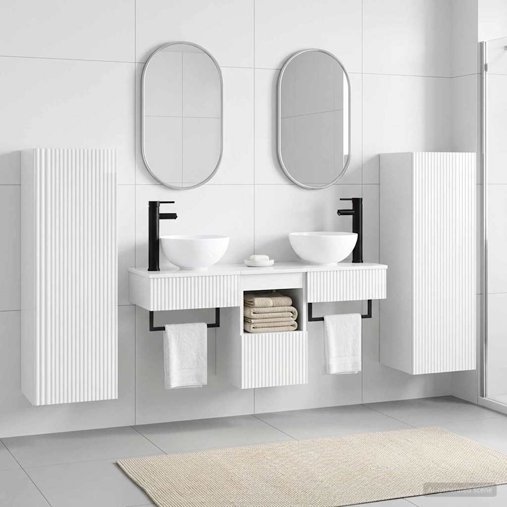 vidaXL Bathroom Furniture Set 5 pcs High Gloss White