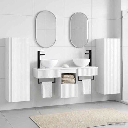 vidaXL Bathroom Furniture Set 5 pcs High Gloss White