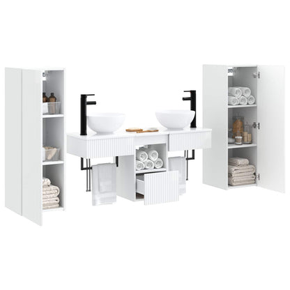 vidaXL Bathroom Furniture Set 5 pcs High Gloss White