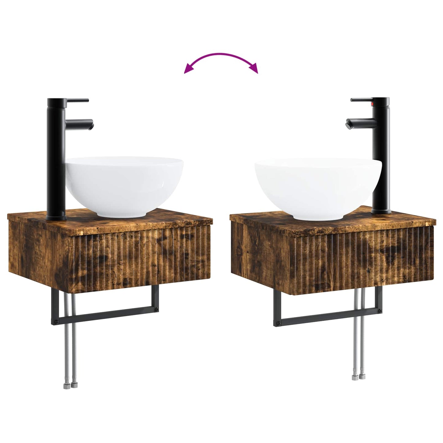 vidaXL Bathroom Furniture Set 5 pcs Smoked Oak 33 x 34.5 x 100 cm