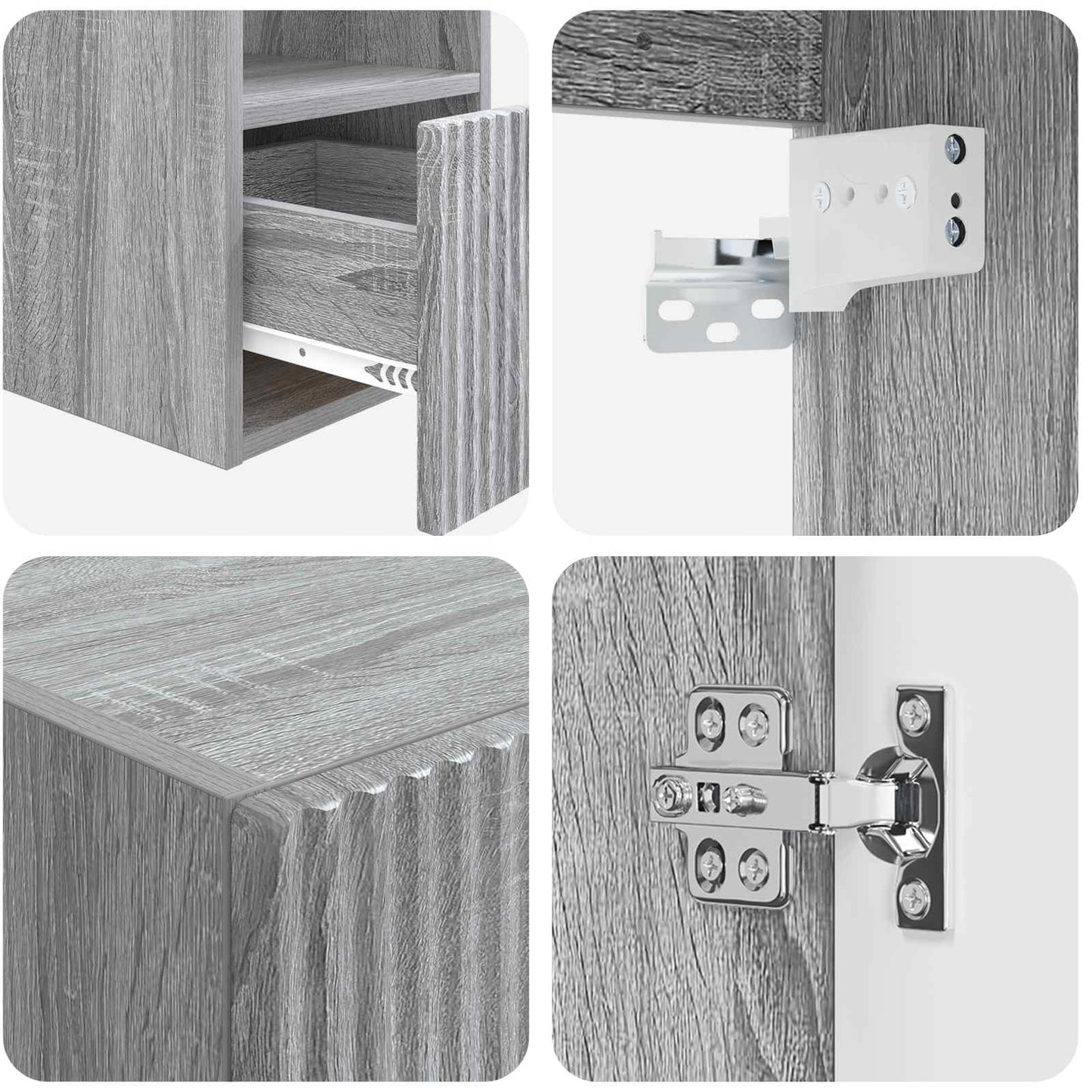 vidaXL Bathroom Furniture Set 5 pcs Grey Sonoma 33 x 34.5 x 100 cm
