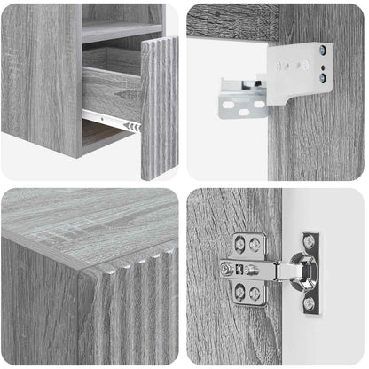 vidaXL Bathroom Furniture Set 5 pcs Grey Sonoma 33 x 34.5 x 100 cm