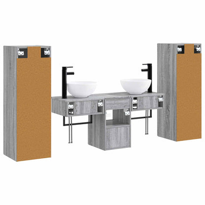 vidaXL Bathroom Furniture Set 5 pcs Grey Sonoma 33 x 34.5 x 100 cm