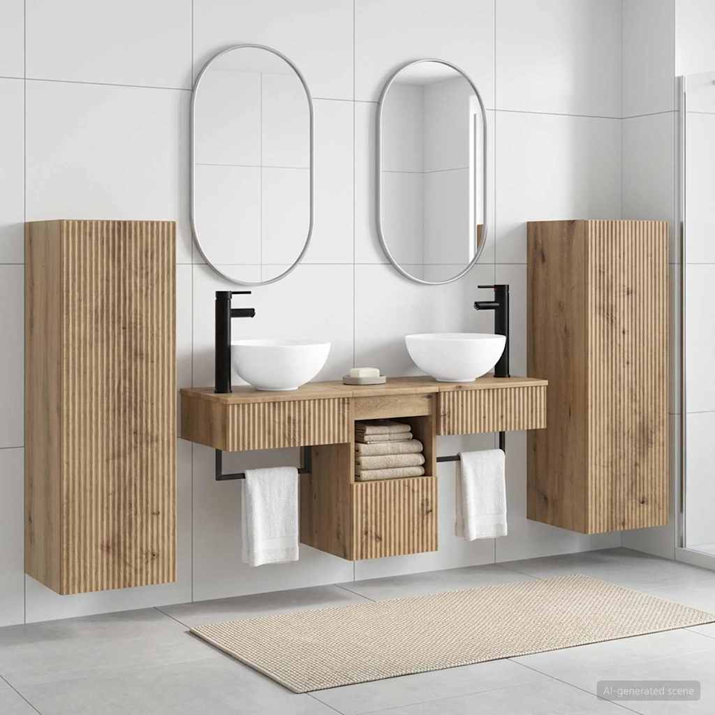 vidaXL Bathroom Furniture Set 5 pcs Artisan Oak 33 x 34.5 x 100 cm
