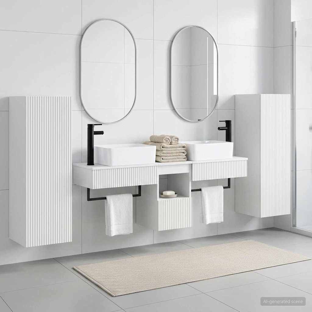 vidaXL Bathroom Furniture Set 5 pcs White 33 x 34.5 x 100 cm