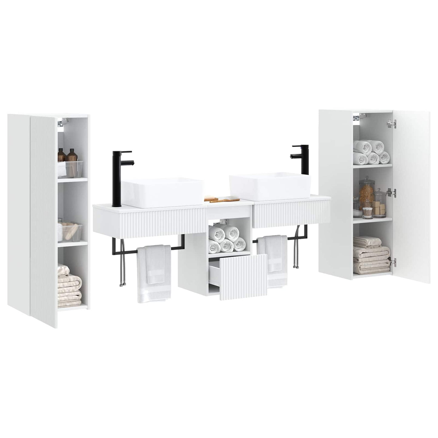 vidaXL Bathroom Furniture Set 5 pcs White 33 x 34.5 x 100 cm