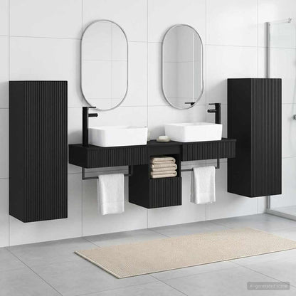 vidaXL Bathroom Furniture Set 5 pcs Black 33 x 34.5 x 100 cm