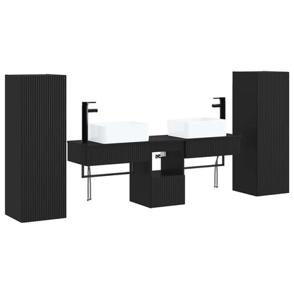 vidaXL Bathroom Furniture Set 5 pcs Black 33 x 34.5 x 100 cm