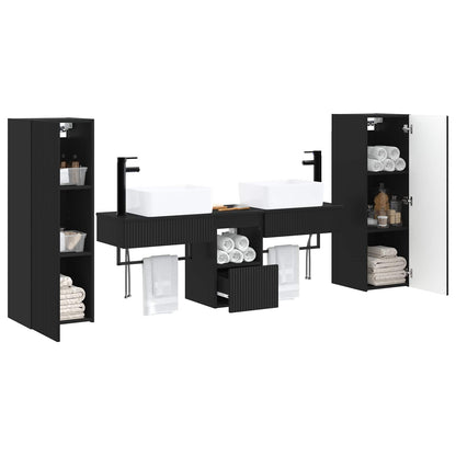 vidaXL Bathroom Furniture Set 5 pcs Black 33 x 34.5 x 100 cm