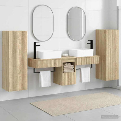 vidaXL Bathroom Furniture Set 5 pcs Sonoma Oak 33 x 34.5 x 100 cm