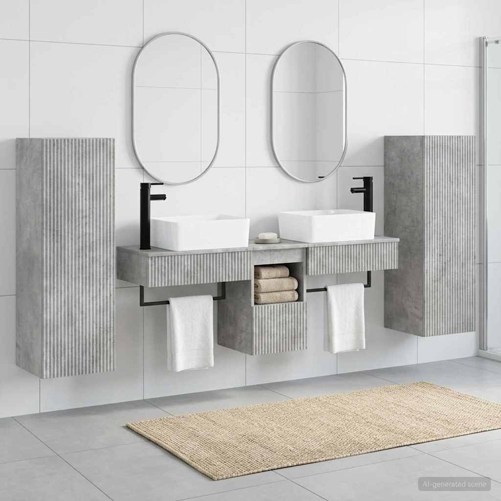 vidaXL Bathroom Furniture Set 5 pcs Concrete Grey 33 x 34.5 x 100 cm