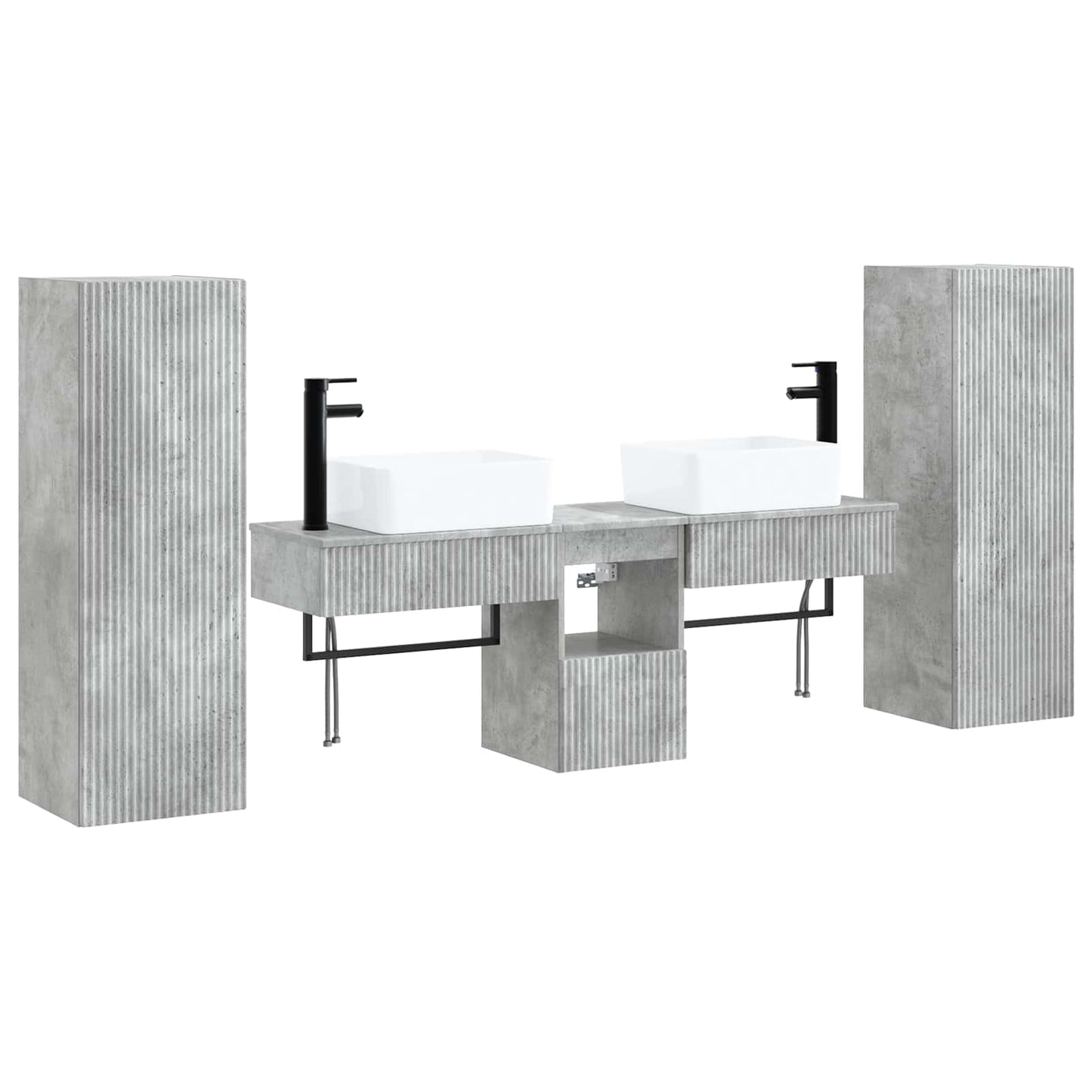 vidaXL Bathroom Furniture Set 5 pcs Concrete Grey 33 x 34.5 x 100 cm