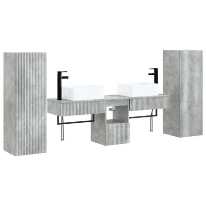vidaXL Bathroom Furniture Set 5 pcs Concrete Grey 33 x 34.5 x 100 cm